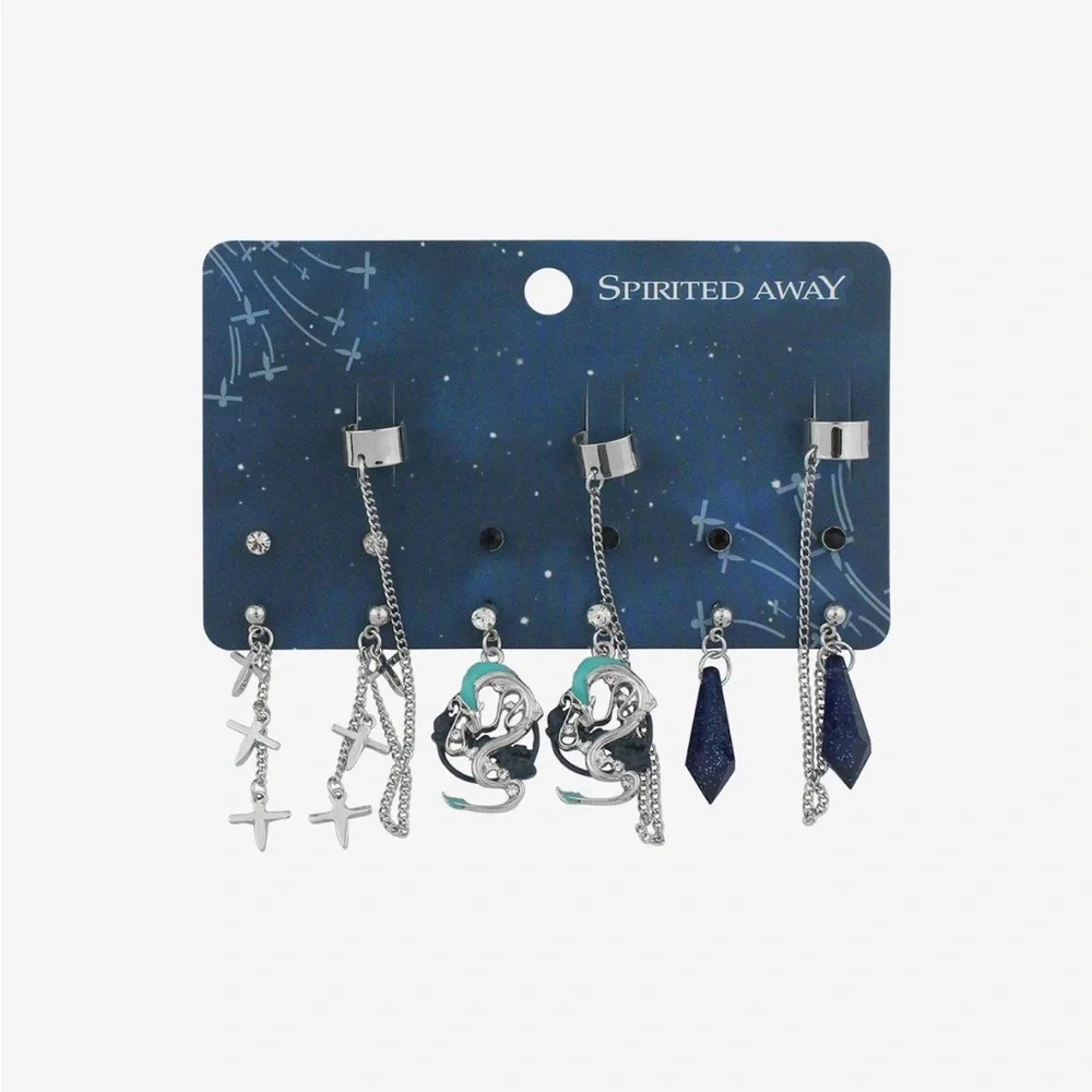 Studio Ghibli Spirited Away Haku Crystal Cuff Earring Set Hot Topic